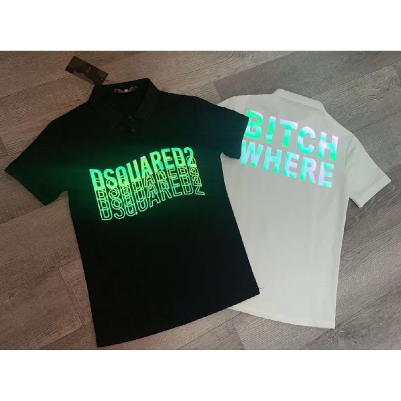 ÁO THUN POLO CỔ BẺ TAY NGẮN IN PHẢN QUANG DSQUARED CHẤT COTTON CAO CẤP | BigBuy360 - bigbuy360.vn