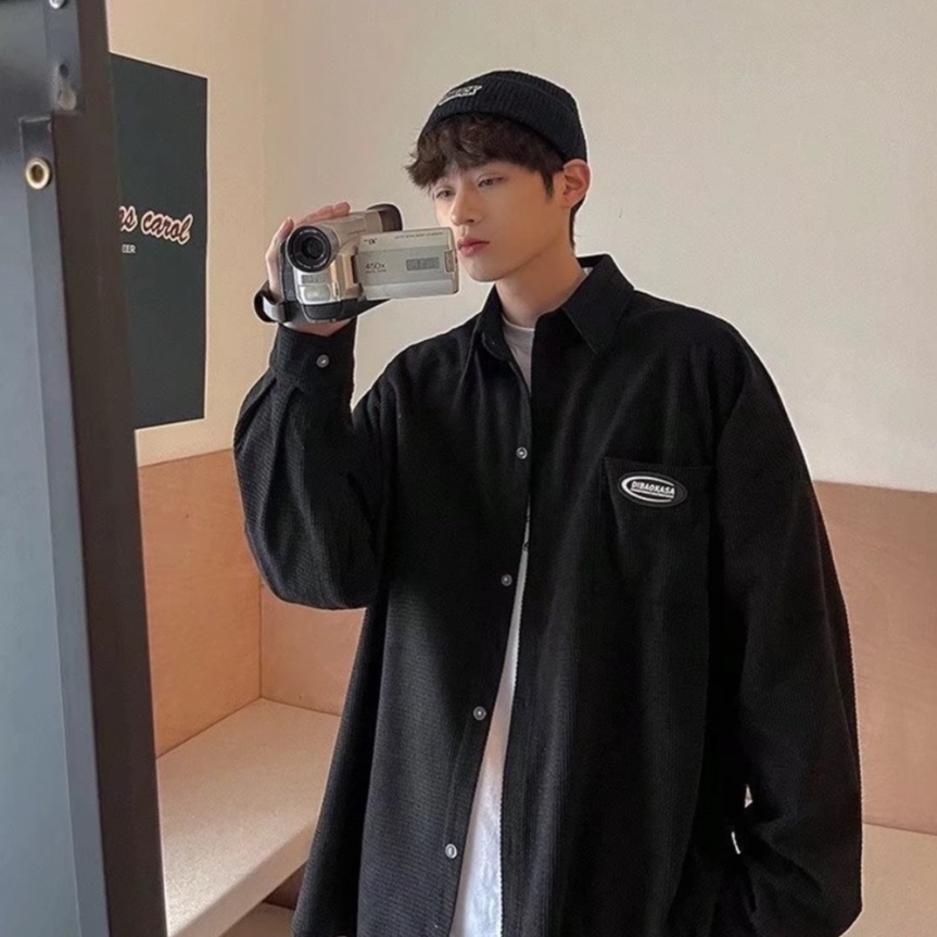 Áo Sơ Mi Tay Dài Màu áo phong rộng nam Trơn Dễ Phối Đồ áo sơ mi nam Thời Trang áo sơ mi unisex Phong Cách Hàn Quốc sơ mi nữ form rộng áo sơ mi nhung tăm