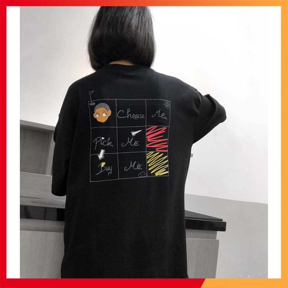 [SALE OFF 50%] Áo Thun Tay Lỡ CHOOSE ME Unisex (Trắng/Đen) , Thời Trang Unisex