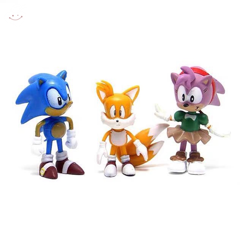 Set 6 Mô Hình Nhân Vật Nhím Sonic Dễ Thương Cho Bé