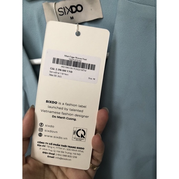 Sixdo newtag set bộ vest và quần xanh mới nguyên tag S/M