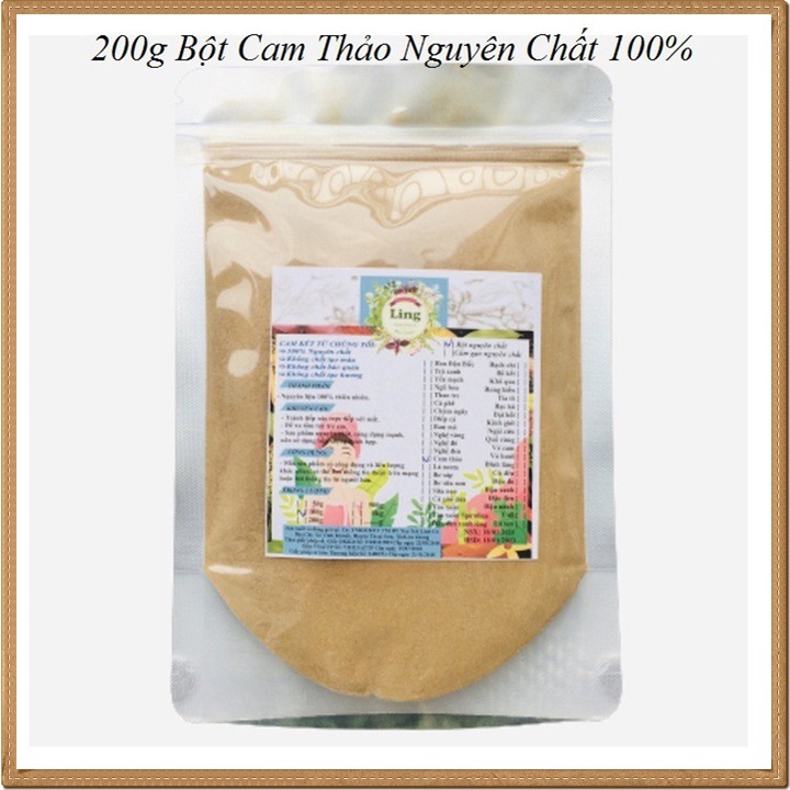 [Sỉ-Rẻ] Bột Cam Thảo 200g nguyên chất thiên nhiên 100% có giấy VSATTP và ĐKKD dùng đa công dụng [Lẻ-Sỉ]