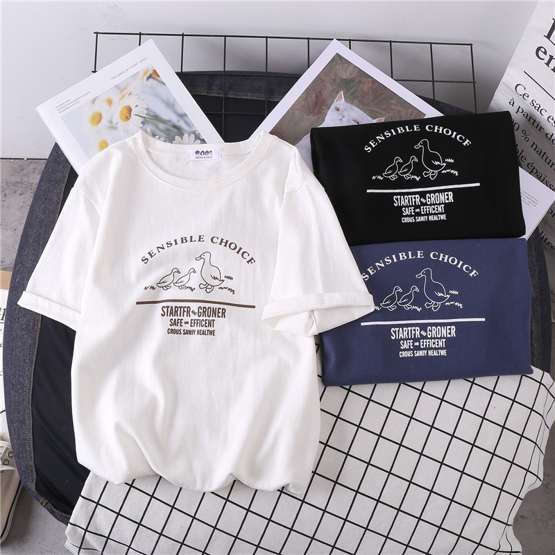 White Short-Sleeved T-Shirt Female 2021 New Spring And Summer Korean Version Of The Loose Student Hundred Large Size On