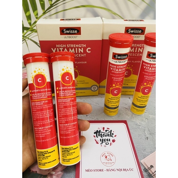 Vitamin C Swisse 1000mg viên sủi - Lẻ/1 ống - Xuất xứ Úc