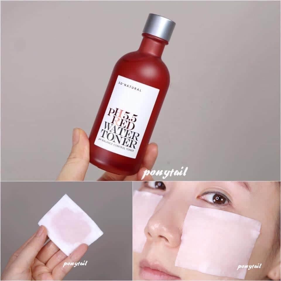 Nước Hoa Hồng Cấp Ẩm Cho Mọi Làn Da So Natural Red Peel PH 5.5 Red Water Tonic Toner 250ml Chính Hãng Hàn Quốc | BigBuy360 - bigbuy360.vn
