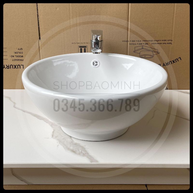 Chậu rửa mặt - Lavabo bát đặt bàn 2005 size lớn (KT 41x17cm)