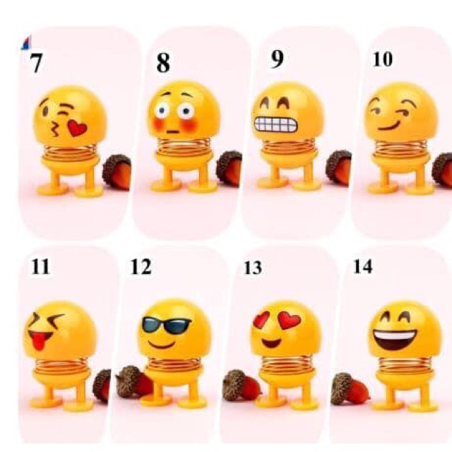 Thú nhún emoji lò xo vui nhộn ( bán từ 3 em)  X6 in 1