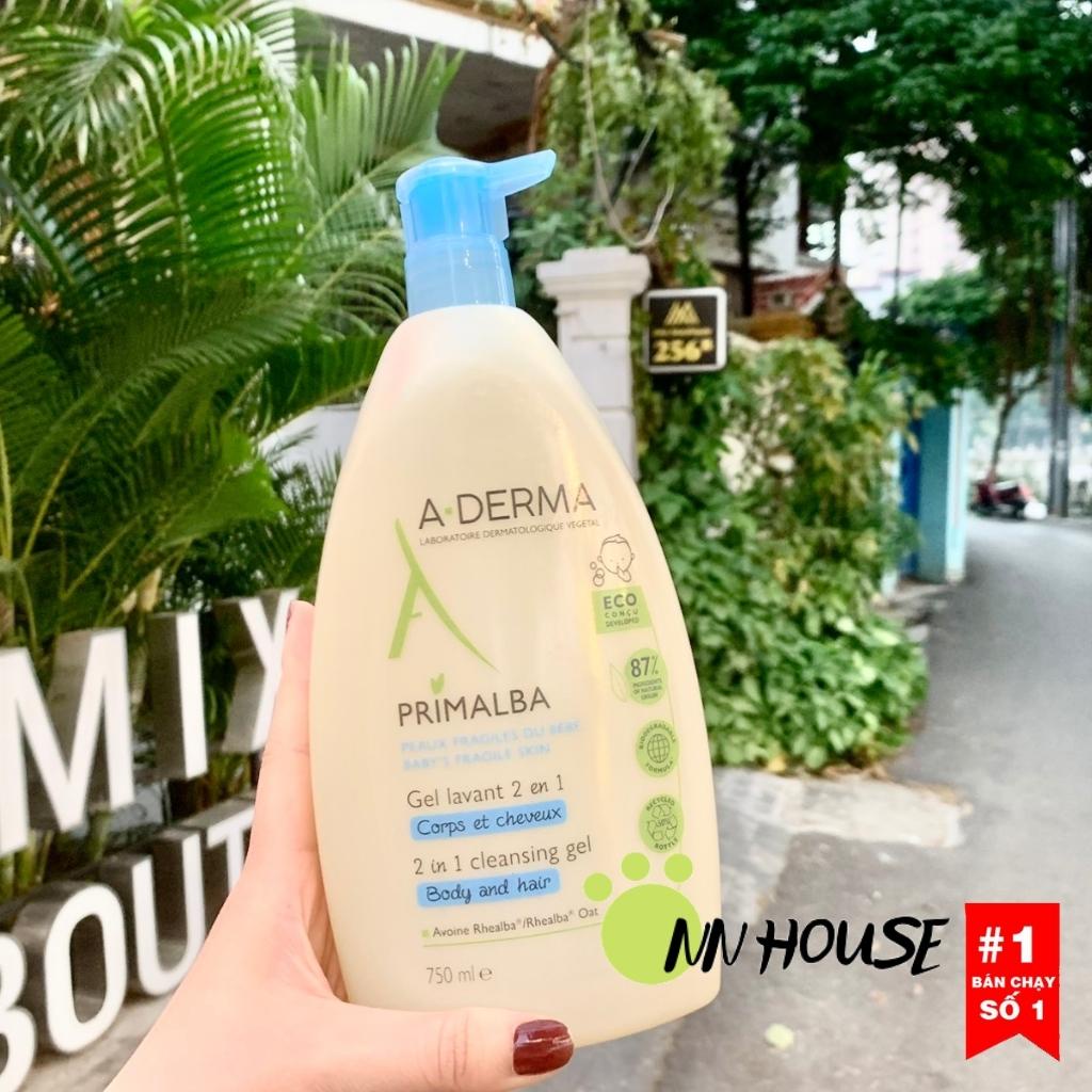 Sữa tắm cho bé Aderma Primalba 750ml bebe body and hair 2in1,gel tắm gội A-derma body wash dưỡng da,cấp ẩm kids bio bath