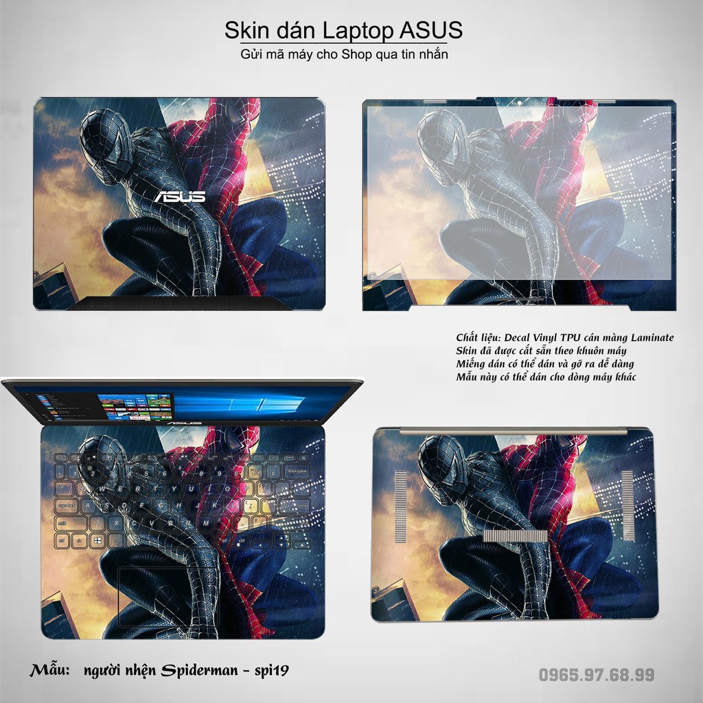 Skin dán Laptop Asus in hình người nhện Spiderman (inbox mã máy cho Shop)