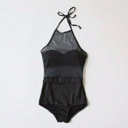 Bikini liền thân chấm bi nhỏ siêu eo tôn dáng