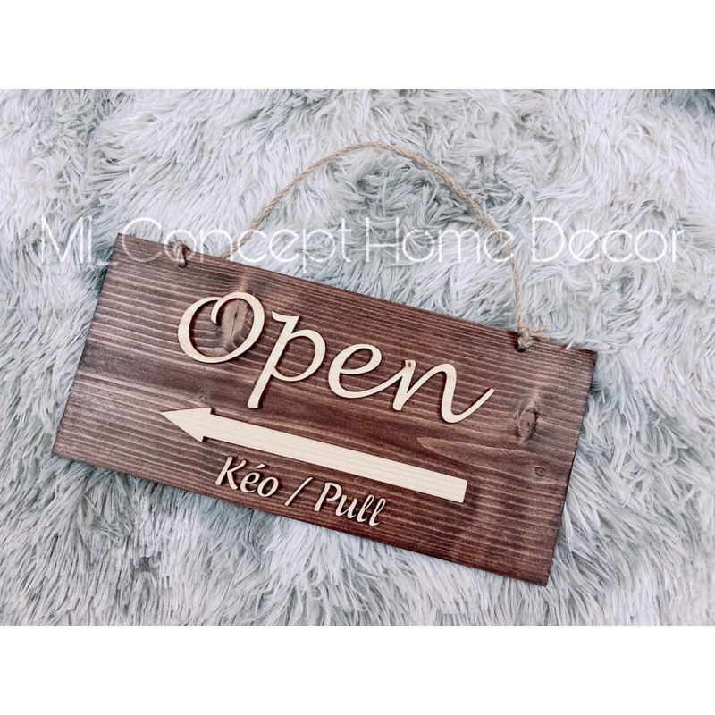 Bảng Gỗ Treo Open/Closed 2 Mặt