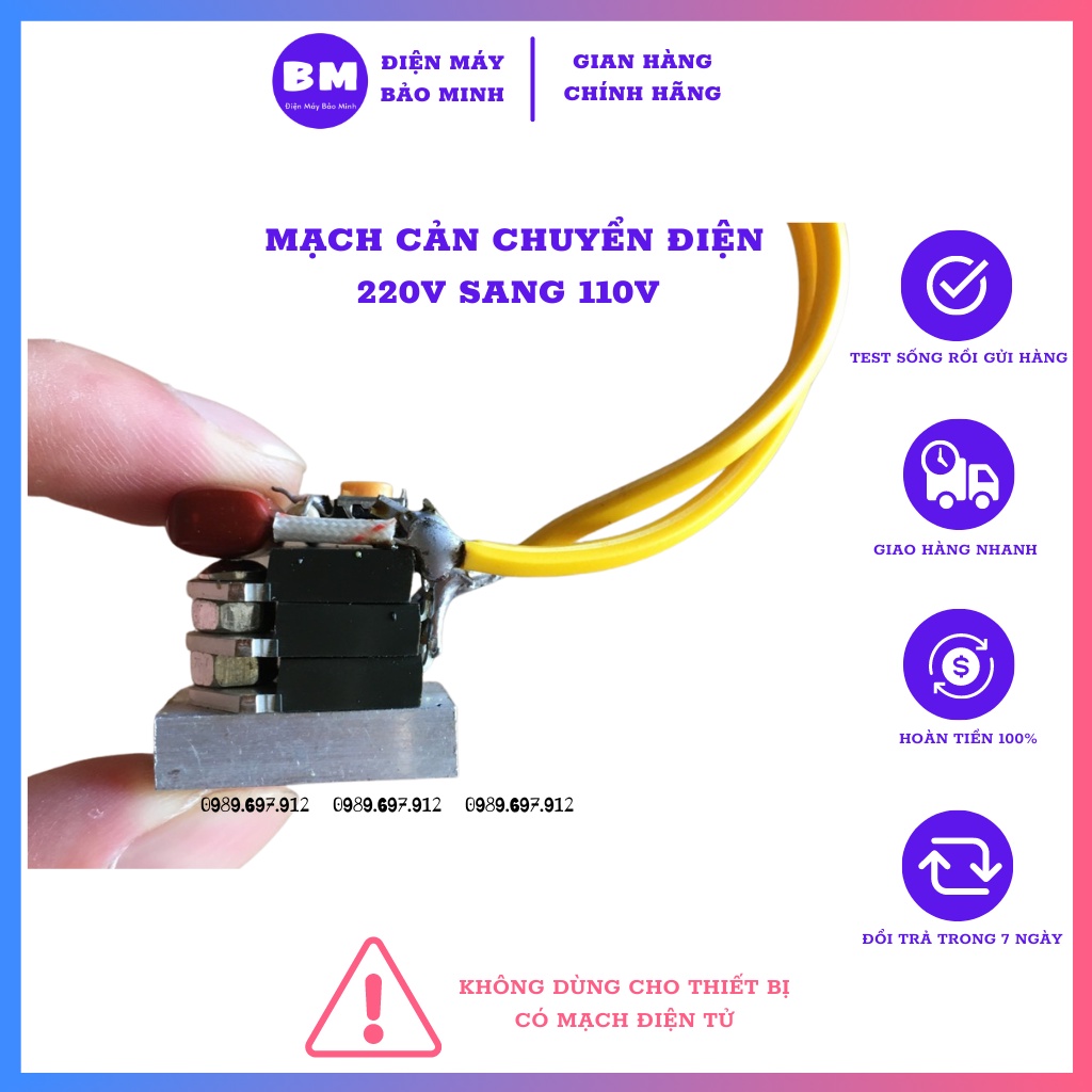 Mạch 3 IC cản điện 220v về 110v dùng cho các thiết bị cầm tay nội địa Nhật công suất 3000W - Dùng cho máy khoan, mài