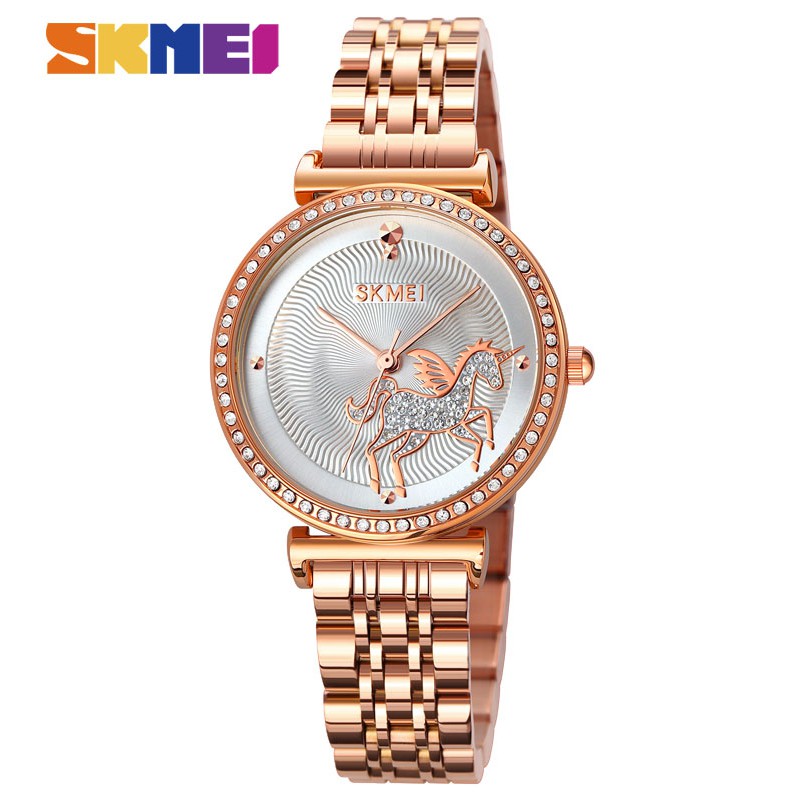 SKMEI 1686 Fashion Ladies Quartz Đồng hồ bằng thép không gỉ chống thấm nước cho bạn gái