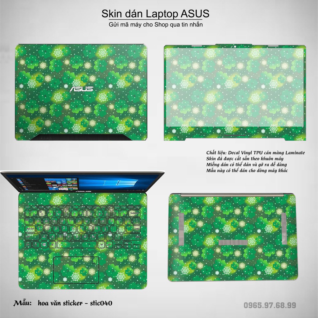 Skin dán Laptop Asus in hình Hoa văn sticker _nhiều mẫu 7 (inbox mã máy cho Shop)