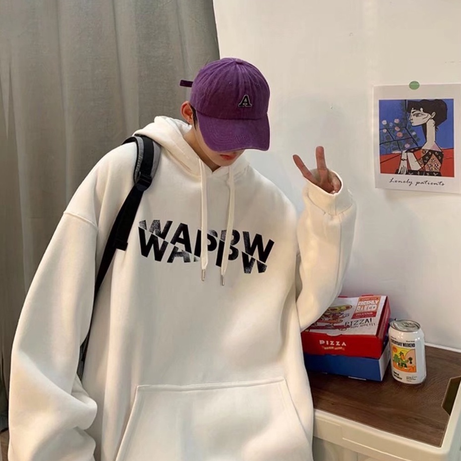 Zipper Hoodie thời trang lỏng lẻo lười biếng Hundred khí chất của người đàn ông hoodie