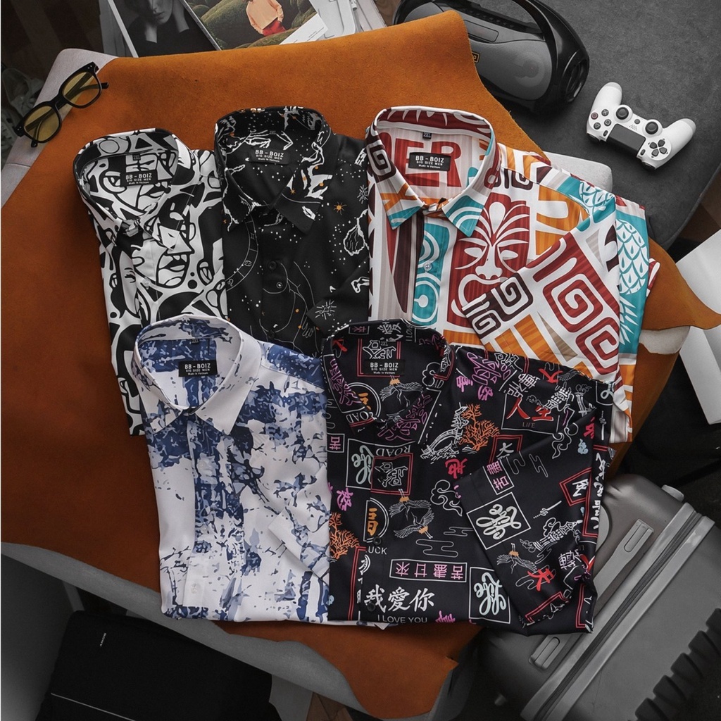 Áo sơ mi tay ngắn nam  họa tiết size lớn, bigsize 80kg đến 130kg