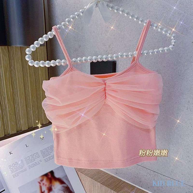 Bộ Quần Áo Mùa Hè Hai Dây Phong Cách Phương Tây Cho Bé Gái