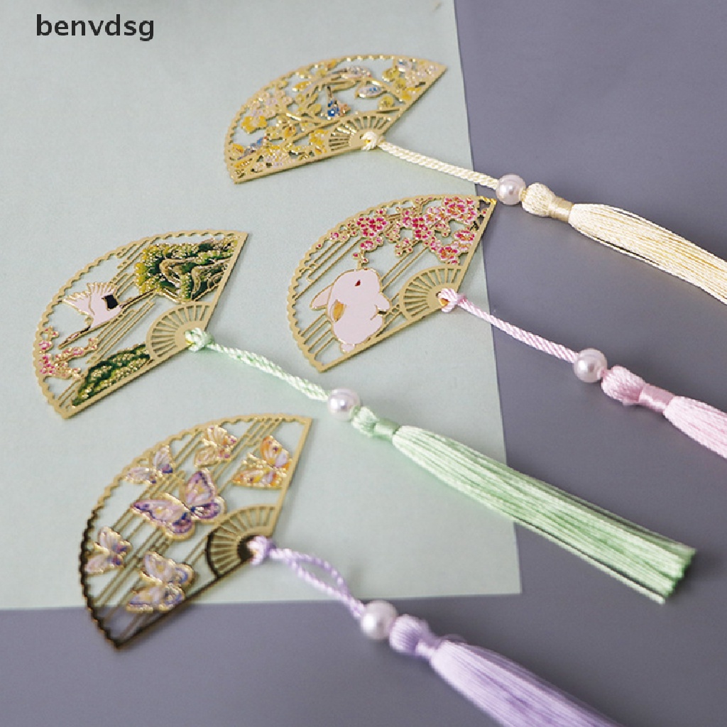 Benvdsg &gt; Kẹp Đánh Dấu Trang Sách Bằng Đồng Thau Phối Tua Rua Phong Cách Trung Hoa Cổ Điển