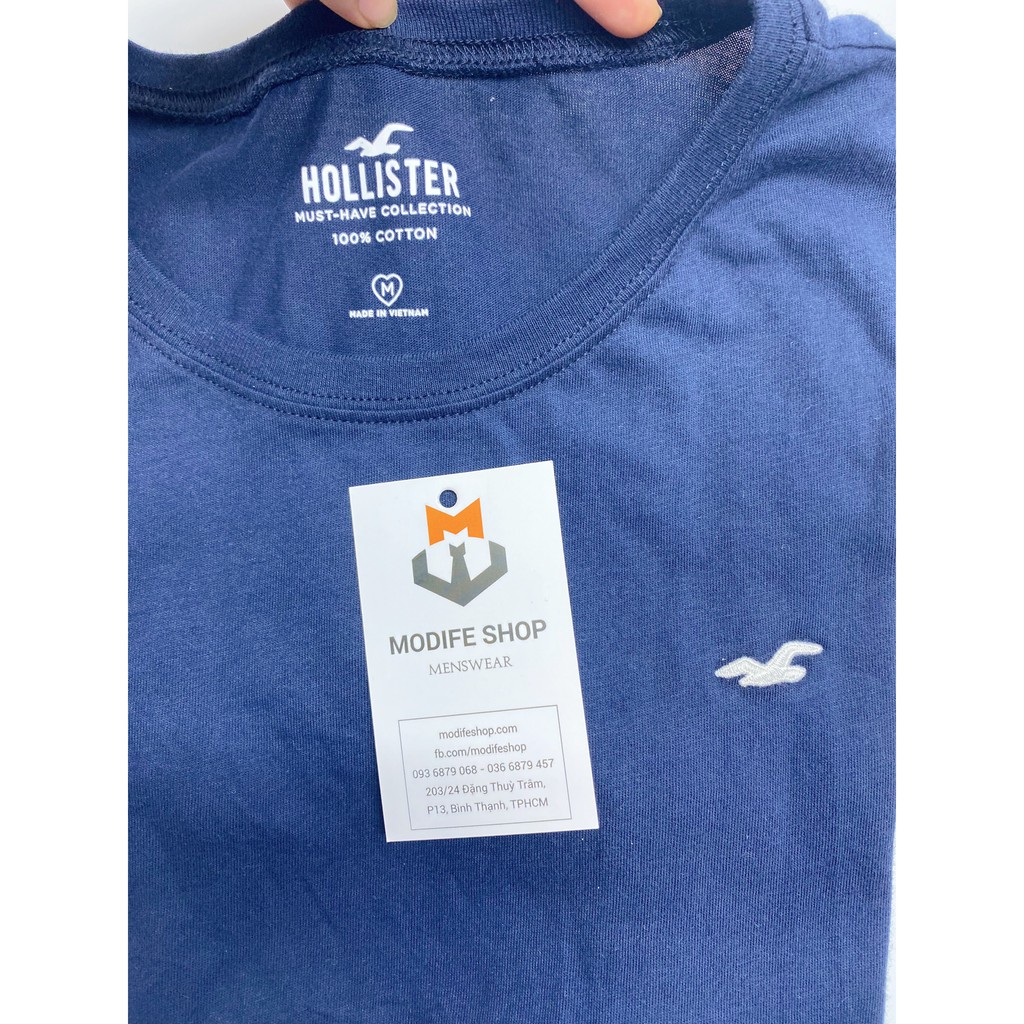 Áo Thun Trơn Nữ cổ tròn/ cổ tim logo thêu Hollister thun cotton - Modife Shop ...