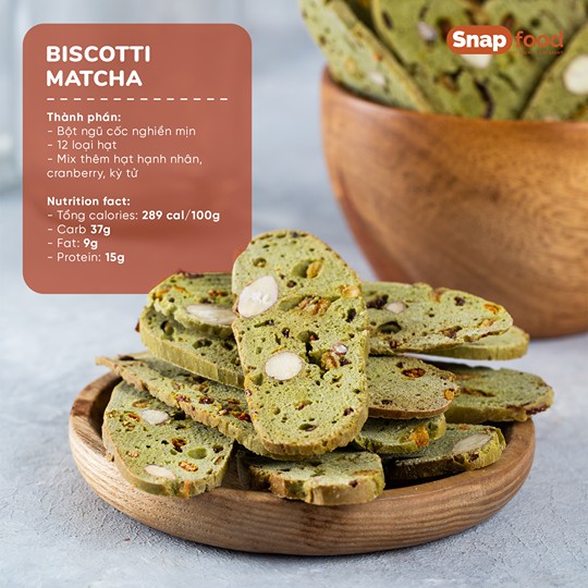 Bánh quy Biscotti NGUYÊN CÁM 300gr - Không đường tinh luyện - SIÊU HẠT - Dinh dưỡng