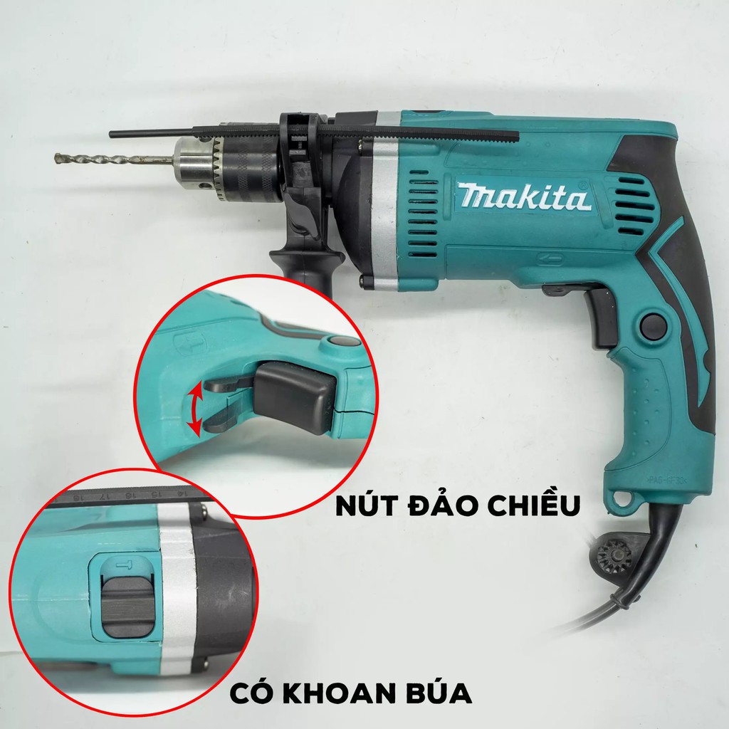 Máy khoan cầm tay MAKITA HP 1630 3 chức năng Tặng kèm 01 mũi khoan tường