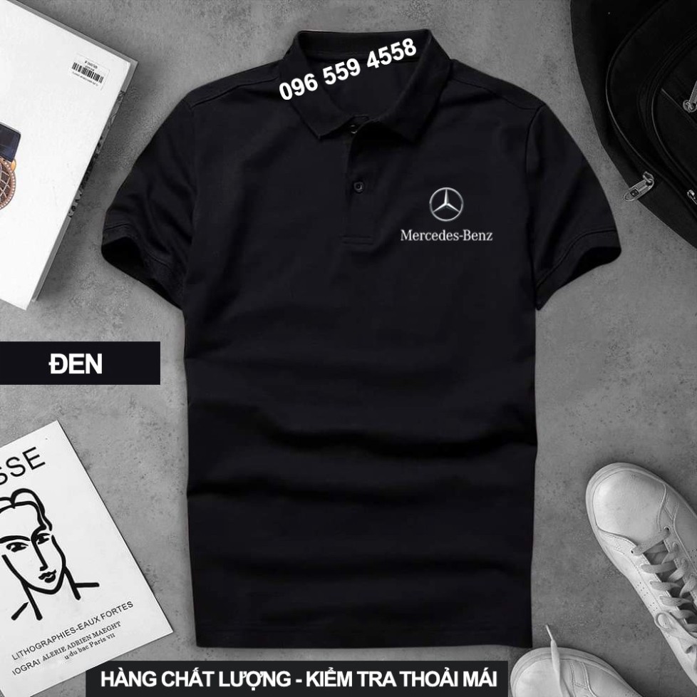 Áo thun Polo Mercedes Cao Cấp - Polo Merc có cổ Logo Hãng Xe Ô tô nhiều màu sang trọng, lịch lãm, đẳng cấp