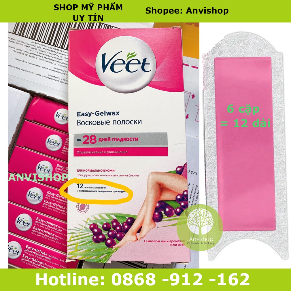 Kem tẩy lông Veet Pháp - Miếng wax tẩy lông chân Veet ANVISHOP