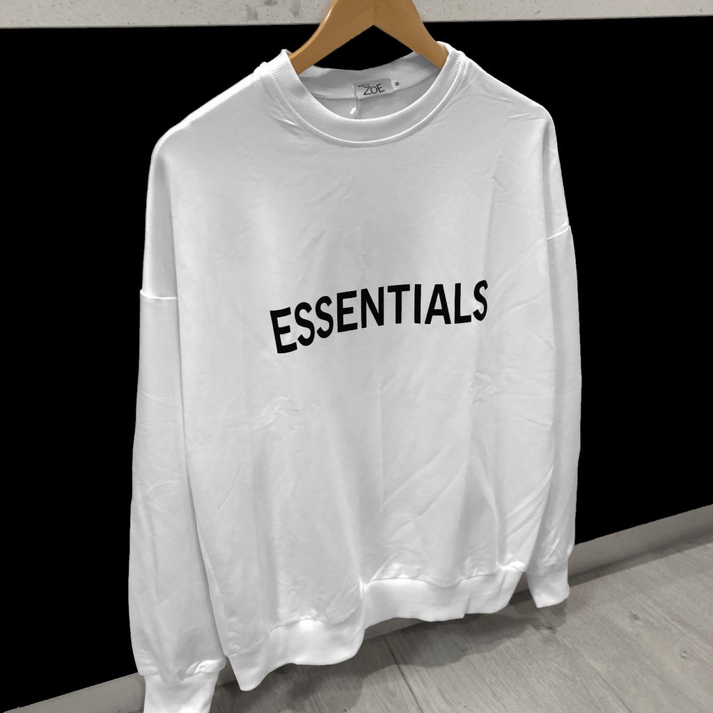 Áo sweater ESSENTIALS cotton thun dài tay form rộng , phông dài tay unisex, Zoeclothing