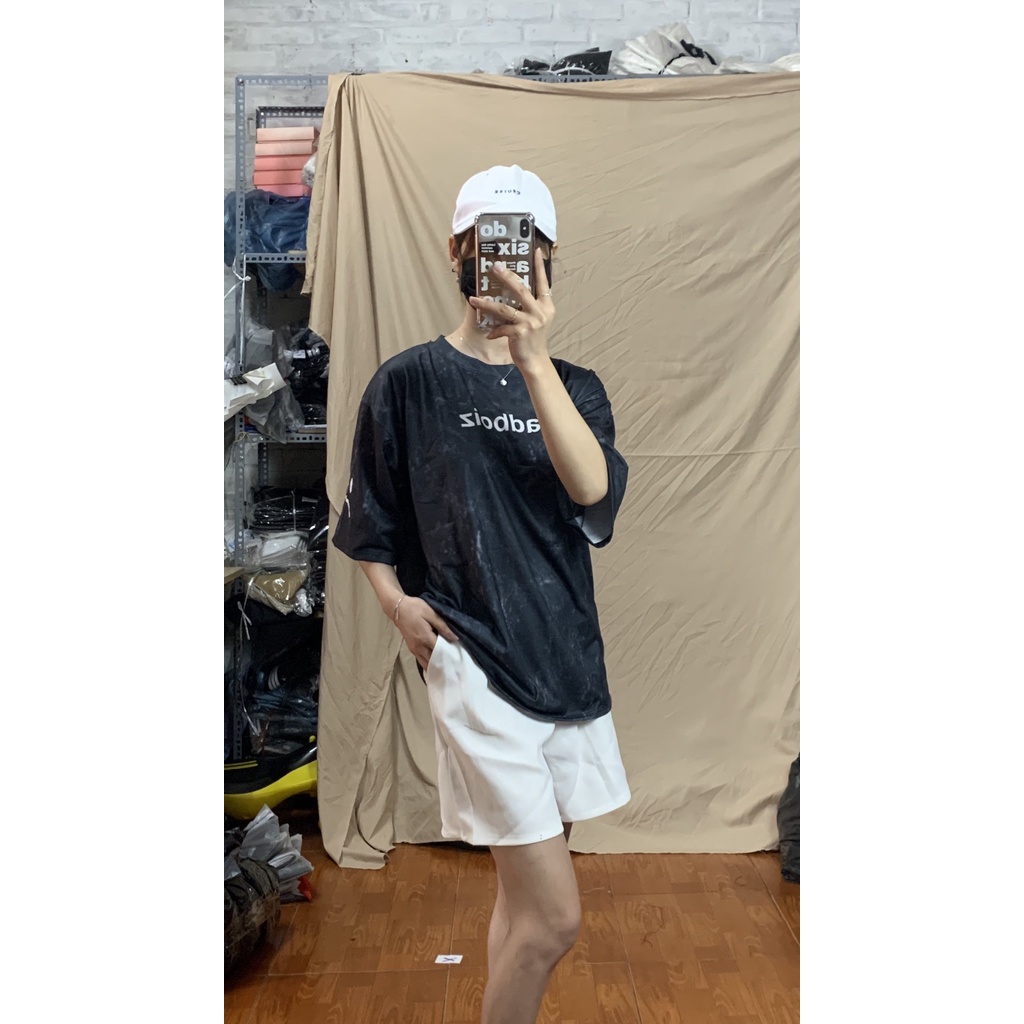 Áo Thun Loang Đen Unisex🌸 Phông Form Rộng Ngắn Tay In Hình Cá Tính Nam Nữ - CARINA