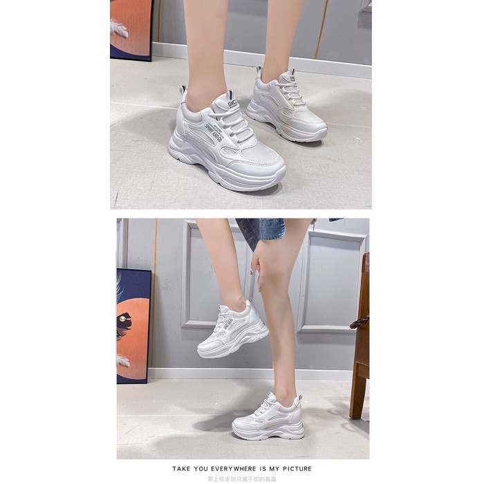 Giày thể thao nữ đế cao 7cm phong cách ulzzang cá tính