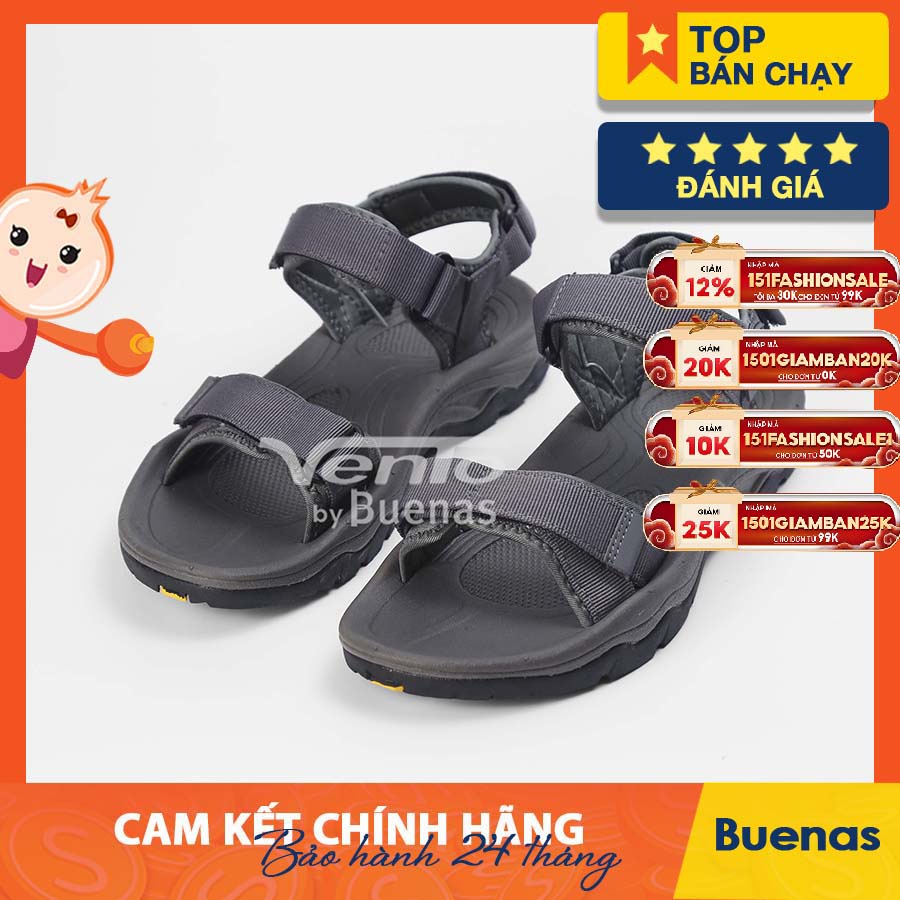 Vento sandal nam nữ chính hãng quai ngang 3616 giày sandan dép quai hậu nữ nam học sinh đế cao 3 phân - Buenas