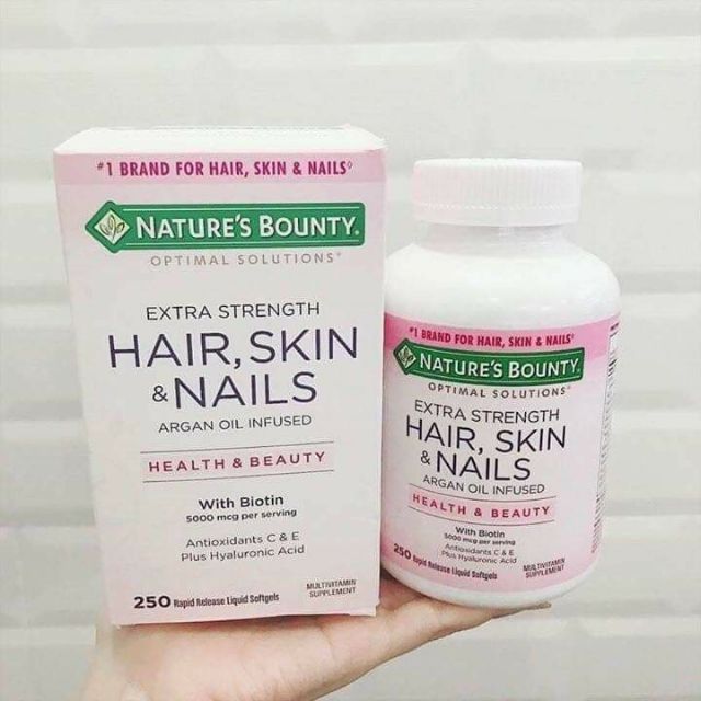 🇺🇸 250 Viên Uống Đẹp Da, Móng, Tóc - Hair, Skin & Nails® Nature's Bounty 🇺🇸