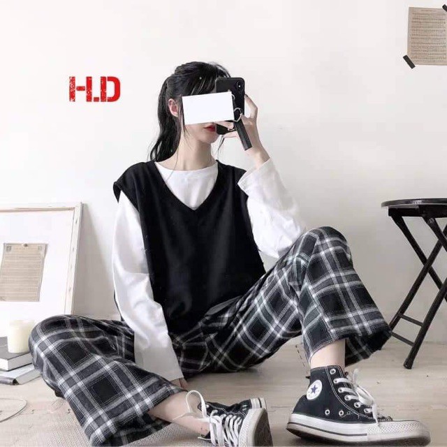 Sét áo gile kèm áo thụng dài tay