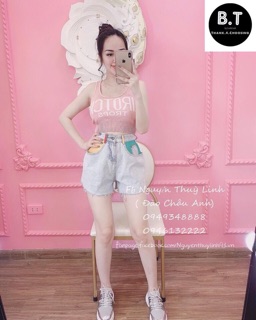 ÁO LEN CROPTOP 3 LỖ QC