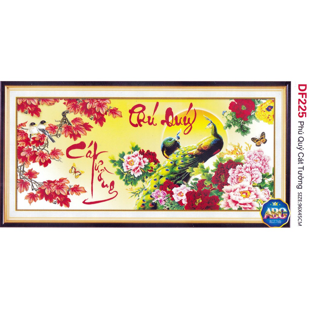 Tranh Đính Đá ABC 3D Phú Quý Cát Tường Y257 (TRANH TỰ ĐÍNH) KT:122X57CM