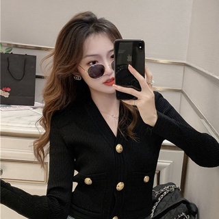 Áo khoác cardigan dệt kim tay dài dáng ngắn thời trang xuân hè hàng mới dành cho bạn nữ 2021