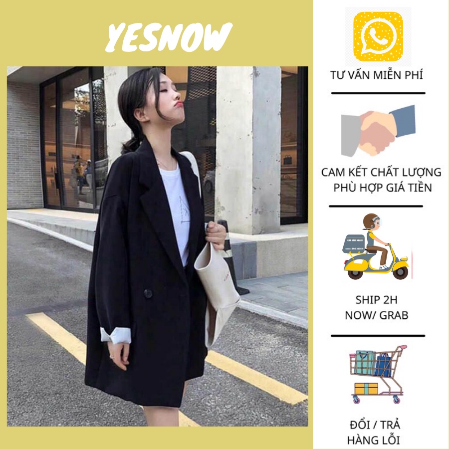 Áo Blazer tay dài trơn cho nữ  FREESHIP  Áo blazer 1 lớp phong cách Hàn Quốc 3 màu đen, be, nâu tây