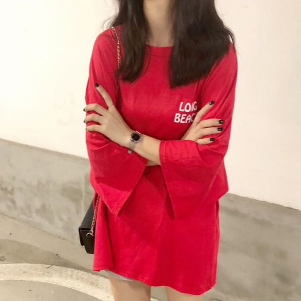 Áo phông nam nữ Long Beach BIGOMALL - Áo thun unisex ngắn tay Freesize 55kg