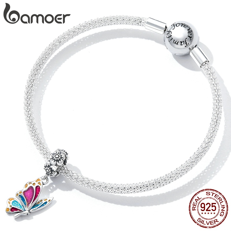 Mặt phụ kiện BAMOER SCC2216 bạc 925 hình bươm bướm xinh xắn