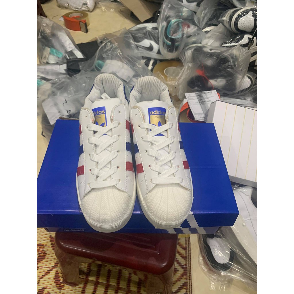 [ SPST - FREE SHIP ] giày thể thao nam nữ sọc xanh đỏ tặng box bill