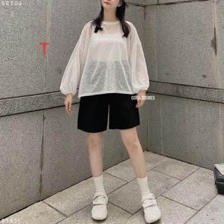 Sét áo voan mỏng kèm áo 2 dây