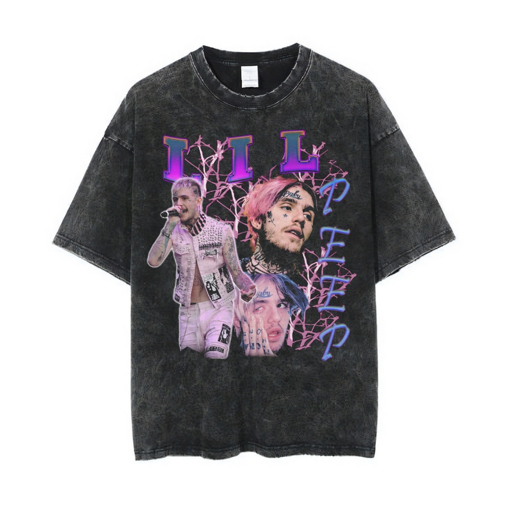 Áo Thun Quá Khổ Lil Peep Tâm Lý | Áo Lil Peep | Áo Rapper | Rap Tee | Đá Rửa Đá | Áo Thun Oversize | Phong Cách Cổ Điển | Áo
