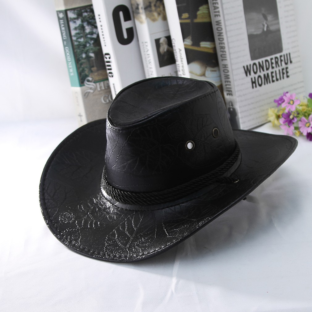 Nón cao bồi chất liệu da thiết kế độc đáo thời trang cho nam và nữ