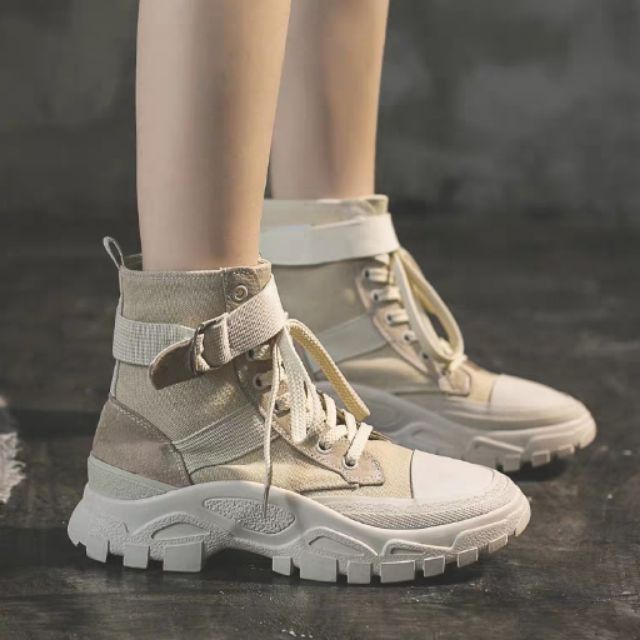 [BOOT- VIDEO THẬT] GIÀY CAO CỔ VẢI KAKI