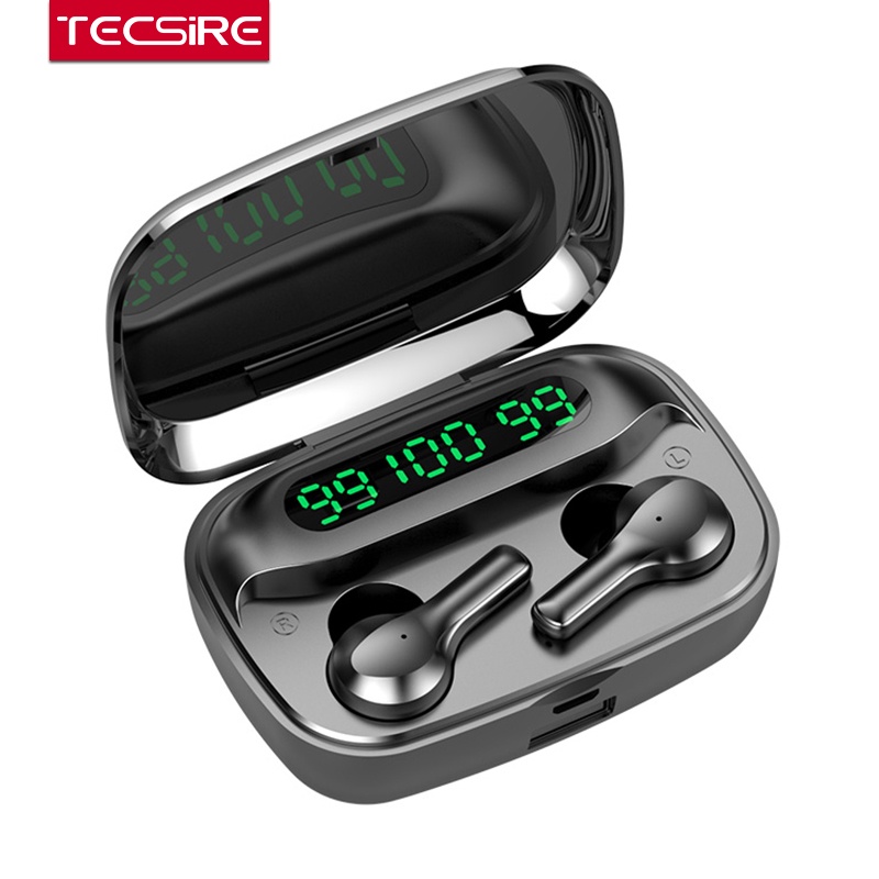 Tecsire R3 Tai nghe Bluetooth 5.0 không dây TWS âm thanh HIFI với màn hình hiển thị LED kỹ thuật số cảm ứng kèm micro