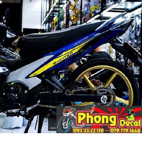 Tem Rời Exciter 135 MX Trắng Xanh Gp
