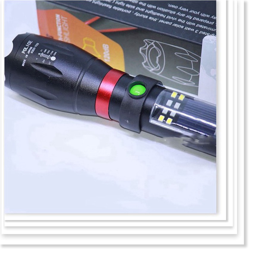Đèn pin siêu sáng mini cầm tay đa năng T-03 chất liệu hợp kim có còi hú - GD0003