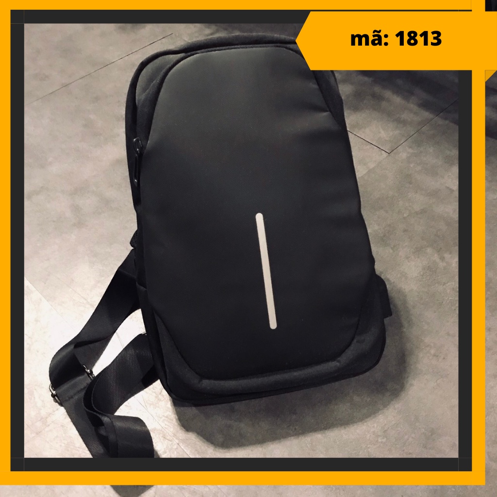 Balo đeo chéo phản quang mini - Mã 1813 có dây cáp nối sạc