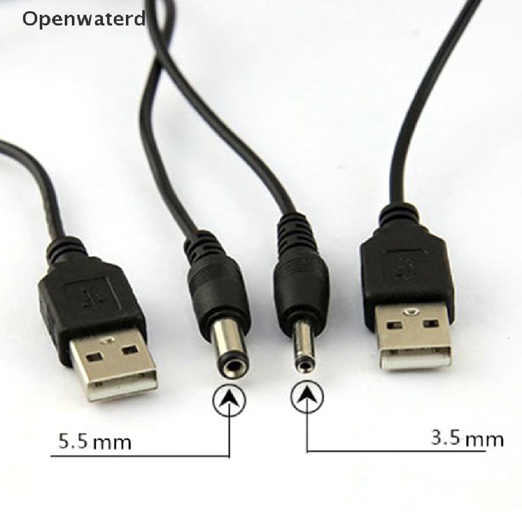 Cáp mở rộng USB 2.5 3.5 4.0 5.5mm 5V DC màu đen
