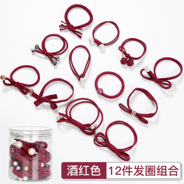 Bộ 12 dây cột tóc xinh xắn